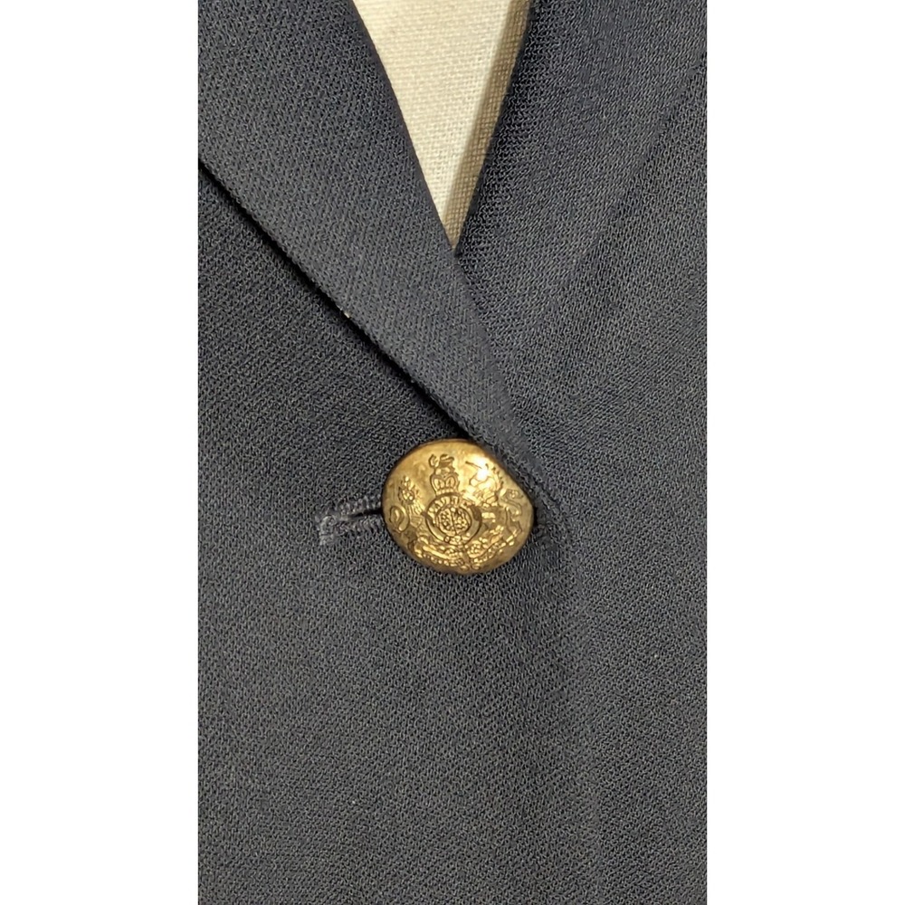 Lauren Ralph Lauren Blazer Black Crest Gold Buttons VTG Worsted Wool Old Money - Picture 4 of 16